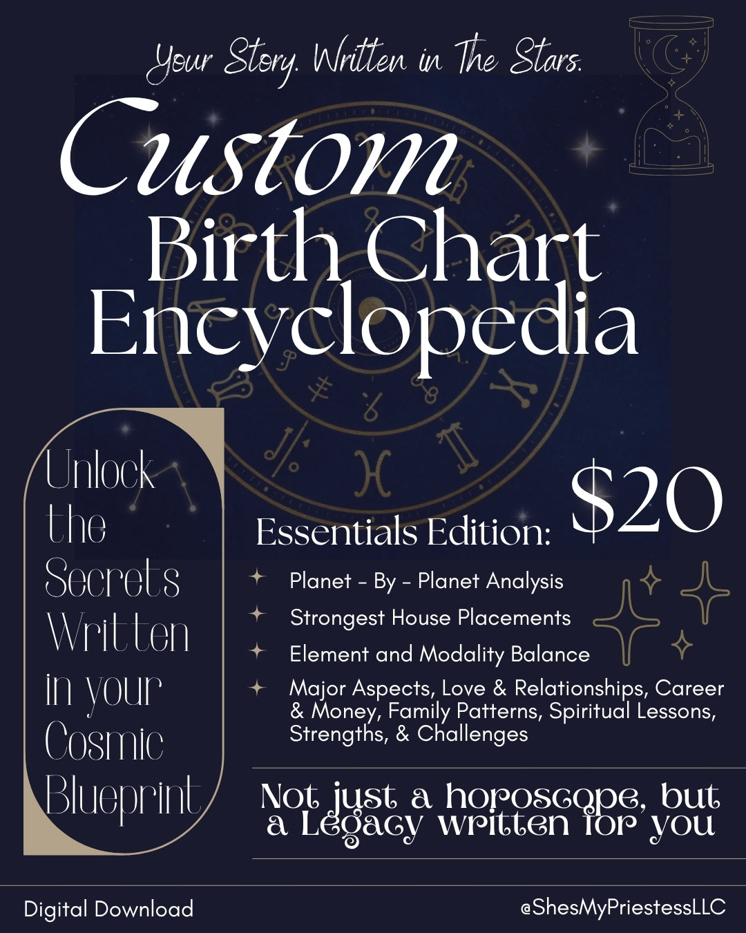 Custom Birth Chart Encyclopedia: ESSENTIALS EDITION