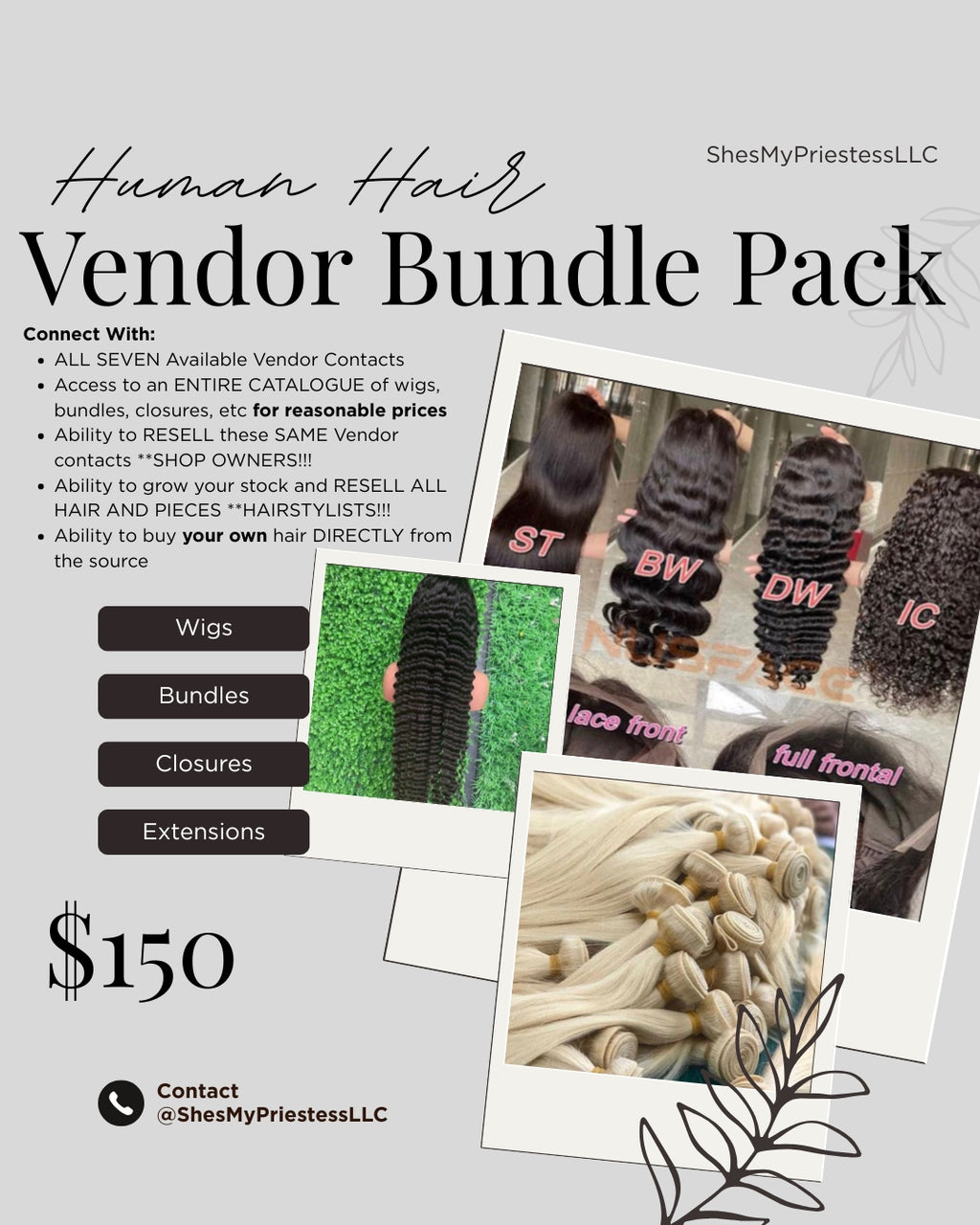 Human Hair Vendor Bundle Pack