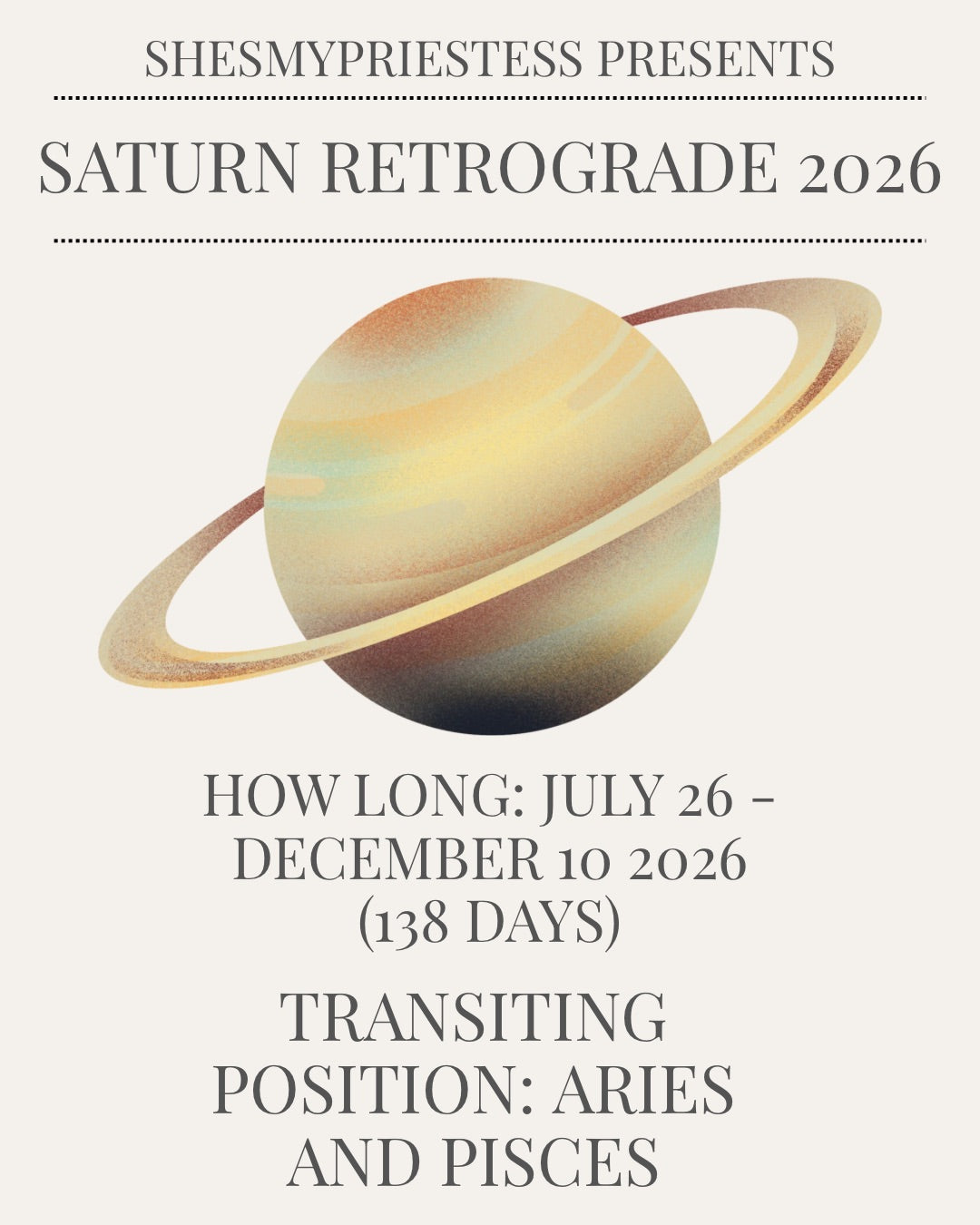 Saturn Retrograde 2026 Consultation